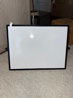 Dry Erase Whiteboard with Black Frame Adjustable Tilt or Flat